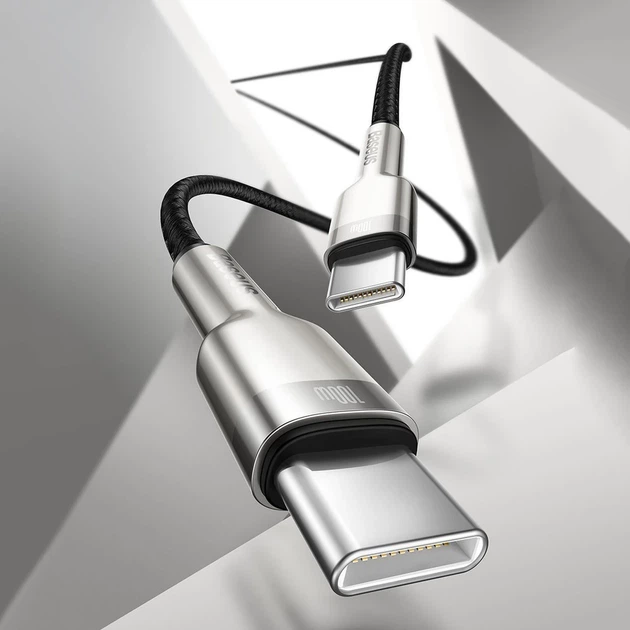 Кабель Baseus Cafule Metal USB-C to USB-C 2m White (CATJK-D02) - Фото 11 Кабель Baseus Cafule Metal USB-C to USB-C 2m White (CATJK-D02) - зображення 11