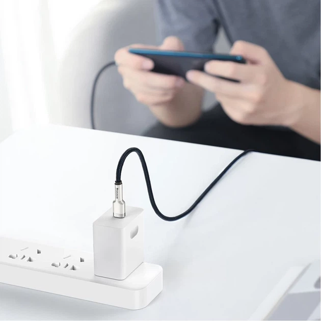 Кабель Baseus Cafule USB-C to USB-C 2m Black (CATJK-D01) - Фото 12 Кабель Baseus Cafule USB-C to USB-C 2m Black (CATJK-D01) - зображення 12