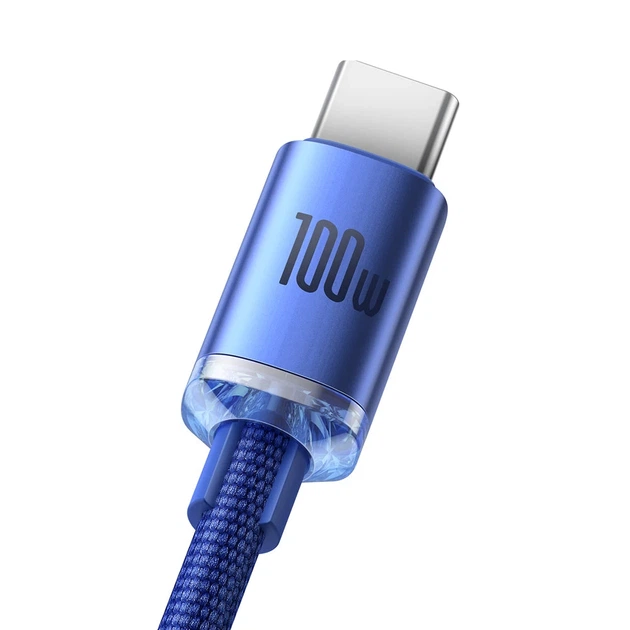 Кабель Baseus Crystal Shine USB-A to USB-C 1.2m Blue (CAJY000403) - Фото 3 Кабель Baseus Crystal Shine USB-A to USB-C 1.2m Blue (CAJY000403) - зображення 3