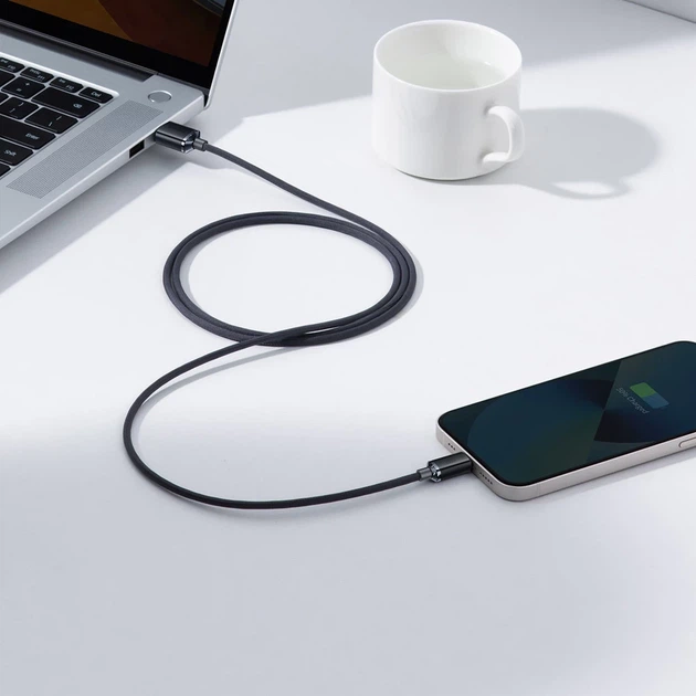 Кабель Baseus Crystal Shine USB-A to Lightning 1.2m Black (CAJY000001) - Фото 7 Кабель Baseus Crystal Shine USB-A to Lightning 1.2m Black (CAJY000001) - зображення 7