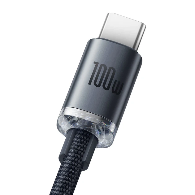 Кабель Baseus Crystal Shine USB-A to USB-C 2m Black (CAJY000501) - зображення 3