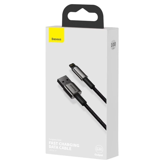 Кабель Baseus Tungsten Gold Fast Charging USB-A to Lightning 1m Black (CALWJ-01) - изображение 5