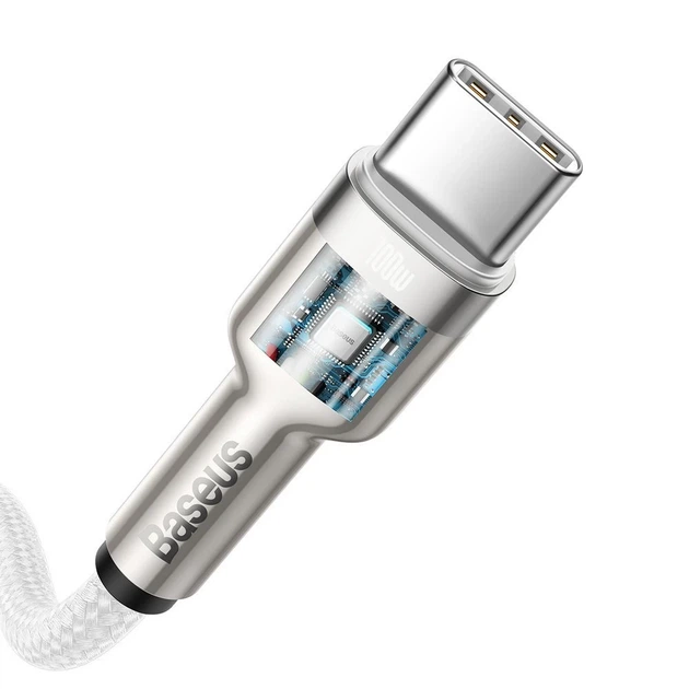 Кабель Baseus Cafule Metal USB-C to USB-C 2m White (CATJK-D02) - Фото 7 Кабель Baseus Cafule Metal USB-C to USB-C 2m White (CATJK-D02) - зображення 7