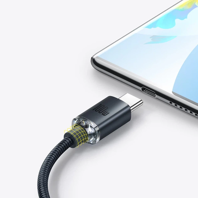 Кабель Baseus Crystal Shine USB-A to USB-C 2m Black (CAJY000501) - зображення 9