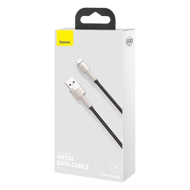 Кабель Baseus Cafule Metal USB-A to Lightning 1m Black (CALJK-A01) - Фото 8 Кабель Baseus Cafule Metal USB-A to Lightning 1m Black (CALJK-A01) - зображення 8