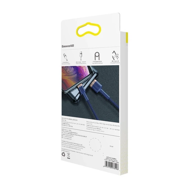 Кабель Baseus Cafule USB-A to Lightning 2m Blue/Gold (CALKLF-CV3) - Фото 7 Кабель Baseus Cafule USB-A to Lightning 2m Blue/Gold (CALKLF-CV3) - изображение 7