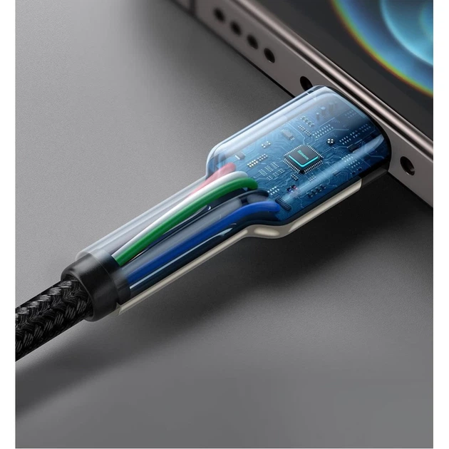 Кабель Baseus Cafule Metal USB-C to Lightning 1m Black (CATLJK-A01) - Фото 15 Кабель Baseus Cafule Metal USB-C to Lightning 1m Black (CATLJK-A01) - зображення 15