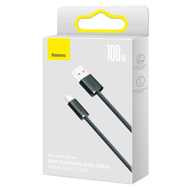 Кабель Baseus Dynamic Series USB-A to USB-C 1m Grey (CALD000616) - Фото 5 Кабель Baseus Dynamic Series USB-A to USB-C 1m Grey (CALD000616) - зображення 5
