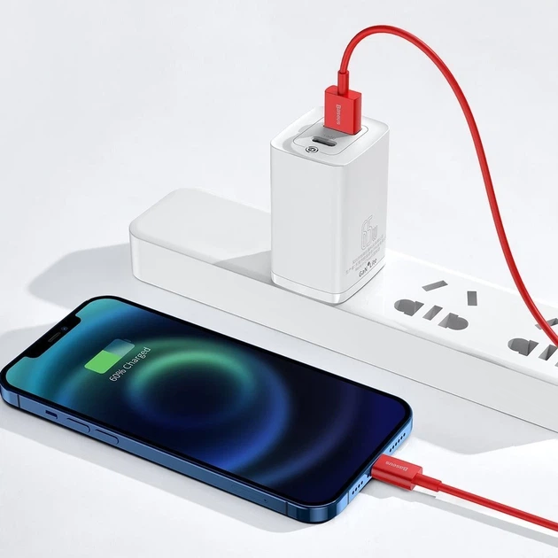 Кабель Baseus Superior Series Fast Charging USB-A to Lightning 1m Red (CALYS-A09) - Фото 9 Кабель Baseus Superior Series Fast Charging USB-A to Lightning 1m Red (CALYS-A09) - зображення 9