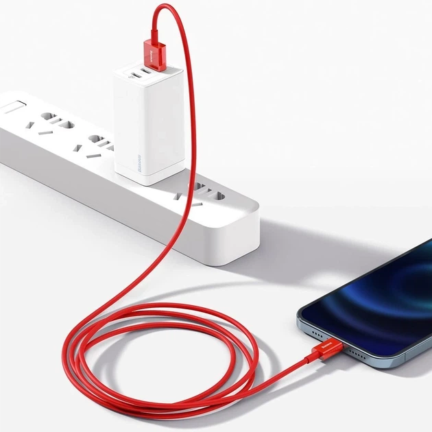 Кабель Baseus Superior Series Fast Charging USB-A to Lightning 1m Red (CALYS-A09) - Фото 11 Кабель Baseus Superior Series Fast Charging USB-A to Lightning 1m Red (CALYS-A09) - зображення 11