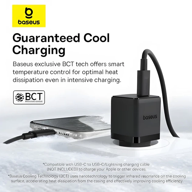 Мережевий зарядний пристрій Baseus Palm PD/FC/QC 30W USB-C Black (P10111605113-00) - зображення 9