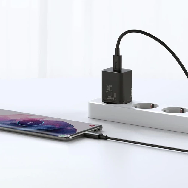 Мережевий зарядний пристрій Baseus Super Si 25W USB-C Black (CCSP020101) - Фото 12 Мережевий зарядний пристрій Baseus Super Si 25W USB-C Black (CCSP020101) - зображення 12