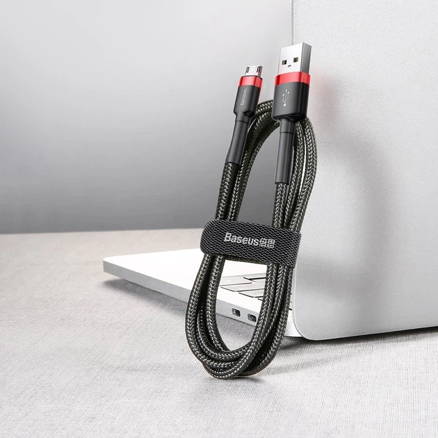 Кабель Baseus Cafule USB-A to Micro-USB 2m Black/Red (CAMKLF-C91) - Фото 6 Кабель Baseus Cafule USB-A to Micro-USB 2m Black/Red (CAMKLF-C91) - зображення 6