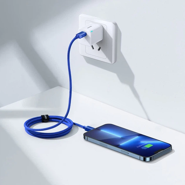 Кабель Baseus Crystal Shine USB-C to Lightning 1.2m Blue (CAJY000203) - Фото 10 Кабель Baseus Crystal Shine USB-C to Lightning 1.2m Blue (CAJY000203) - зображення 10