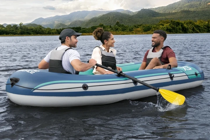 Надувний човен Bestway Hydro-Force Trek X3 294×137 см 3-місний з веслами та помпою - зображення 4
