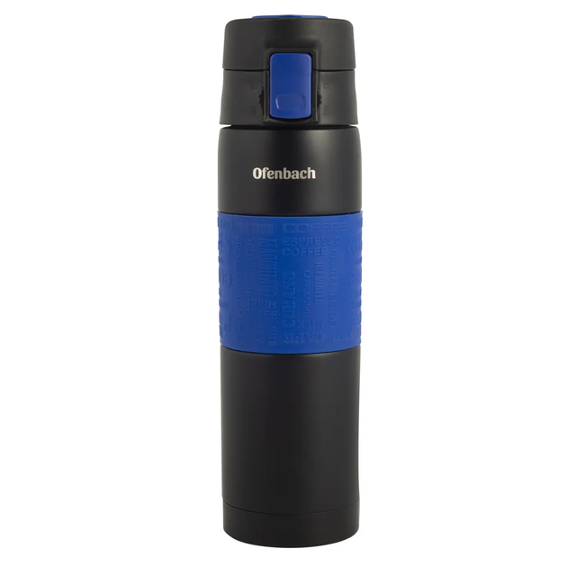 Термокружка Ofenbach NB-101300 480 мл синяя из нержавеющей стали, герметичная, для кофе и чая - изображение 2