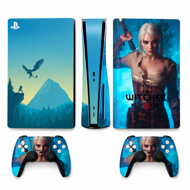 Комплект виниловых наклеек The Witcher 3 Wild Hunt Ciri Playstation 5 disk edition - Фото 1 Комплект виниловых наклеек The Witcher 3 Wild Hunt Ciri Playstation 5 disk edition - изображение 1