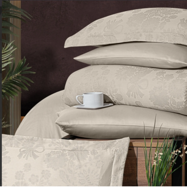 Комплект постельного белья First Choice Jacquard Satin Herra, Cappuccino, JS-29, Євро, 240x260 см, Капучино - изображение 3