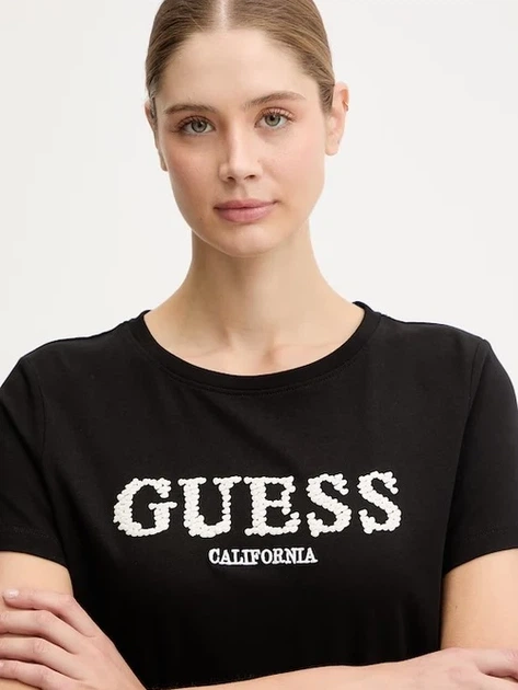 Футболка хлопковая женская Guess Giuditta Cn Ss T-Shirt V6RI11-J1314-JBLK M Jet Black A996 (7621235087074) - изображение 3