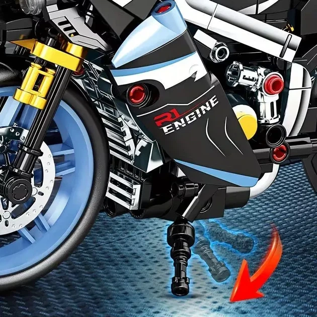 Детский конструктор Мотоцикл BMW M 1000 RR Mingdi 320 деталей - изображение 6