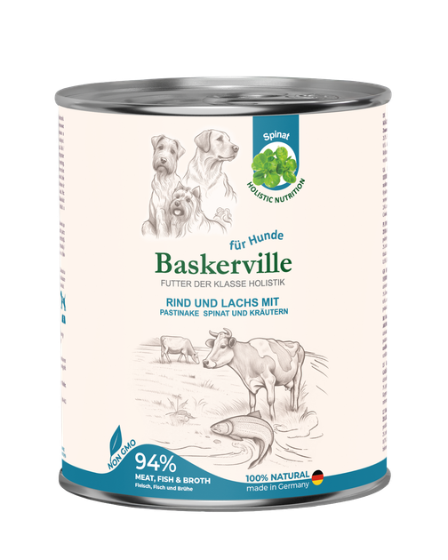Консервований корм Baskerville Holistic Яловичина та лосось для собак 800 г (4250231541889) - Фото 1 Консервований корм Baskerville Holistic Яловичина та лосось для собак 800 г (4250231541889) - зображення 1