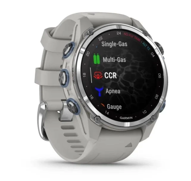 Смарт-годинник GARMIN Descent Mk3 43 mm Stainless Steel with Fog Gray Silicone Band (010-02753-03/04) - Фото 4 Смарт-годинник GARMIN Descent Mk3 43 mm Stainless Steel with Fog Gray Silicone Band (010-02753-03/04) - изображение 4