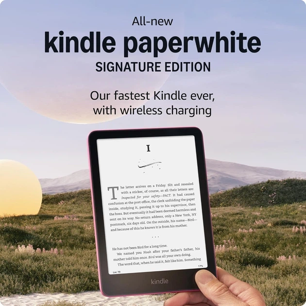Електронна книга Amazon Kindle Paperwhite 12th Gen. 2024 32GB Signature Edition Metallic Raspberry - Фото 3 Електронна книга Amazon Kindle Paperwhite 12th Gen. 2024 32GB Signature Edition Metallic Raspberry - изображение 3