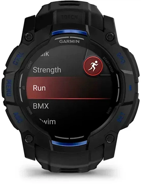 Смарт-годинник Garmin Instinct 3 50mm AMOLED Black with Bolt Blue Accents (010-03020-03) - Фото 2 Смарт-годинник Garmin Instinct 3 50mm AMOLED Black with Bolt Blue Accents (010-03020-03) - зображення 2