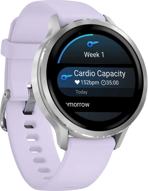 Смарт-годинник Garmin Venu 4 41mm Silver with Periwinkle Silicone Band (010-03013-01) - изображение 6