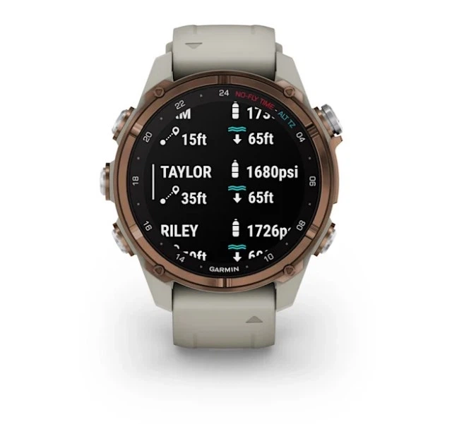 Смарт-годинник GARMIN Descent Mk3i 43 mm Bronze PVD Titanium with French Gray Silicone Band (010-02753-13/14) - изображение 5