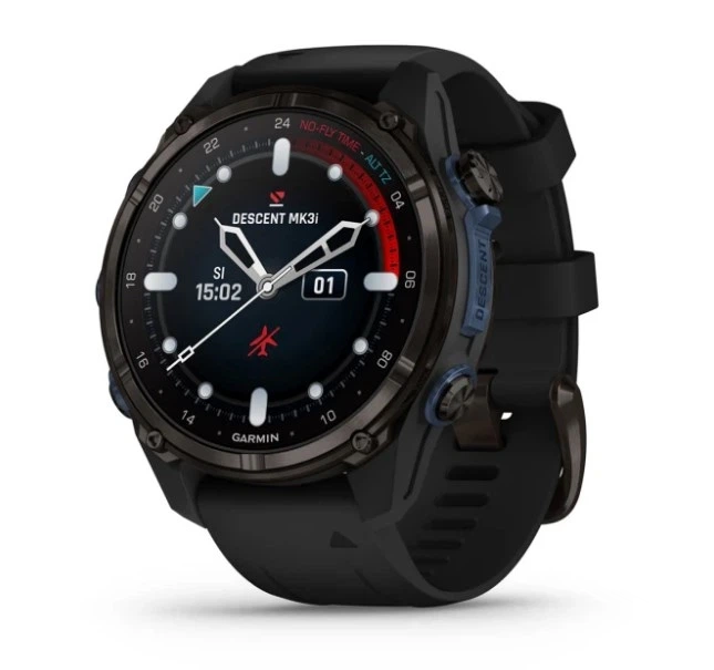 Смарт-годинник GARMIN Descent Mk3i 43 mm Carbon Gray DLC Titanium w. Black Silicone Band (010-02753-10/11) - Фото 1 Смарт-годинник GARMIN Descent Mk3i 43 mm Carbon Gray DLC Titanium w. Black Silicone Band (010-02753-10/11) - зображення 1