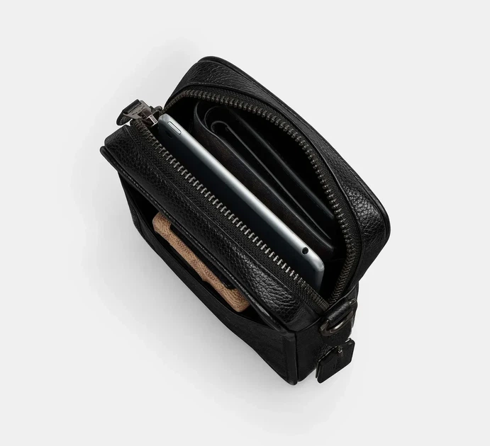 Чоловіча сумка планшет Coach Sullivan Crossbody Signature Canvas Чорна Месенджер - зображення 3