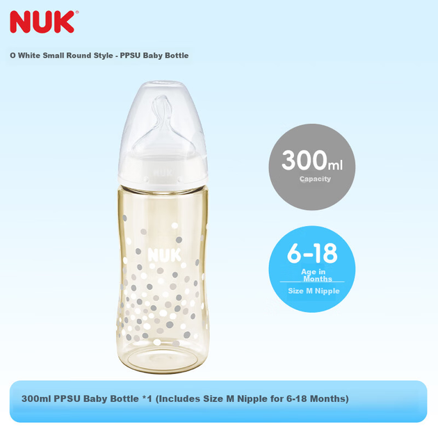 Дитяча пляшечка NUK з широким горлечком, термосенсором, білого кольору, PPSU, з соскою 6-18 місяців, 300 мл, антиколікова, запобігає задусі - Фото 8 Дитяча пляшечка NUK з широким горлечком, термосенсором, білого кольору, PPSU, з соскою 6-18 місяців, 300 мл, антиколікова, запобігає задусі - зображення 8