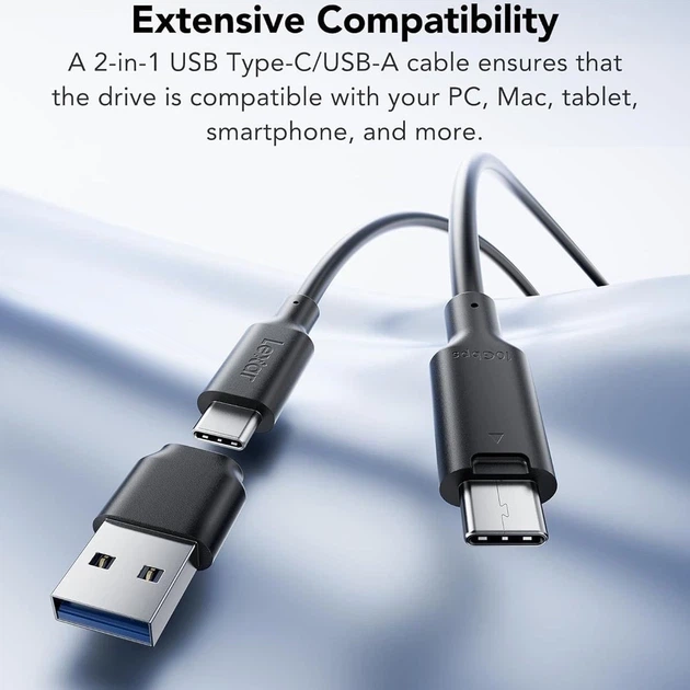 Зовнішній SSD накопичувач Lexar ES3 External 1TB Silver (LES3XXX001T-RNSNG) [151706 - изображение 8