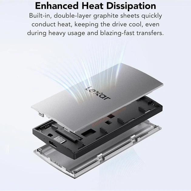 Зовнішній SSD накопичувач Lexar ES3 External 1TB Silver (LES3XXX001T-RNSNG) [151706 - изображение 9