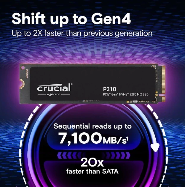 SSD накопичувач 2 TB Crucial P310 (CT2000P310SSD8) - Фото 3 SSD накопичувач 2 TB Crucial P310 (CT2000P310SSD8) - зображення 3