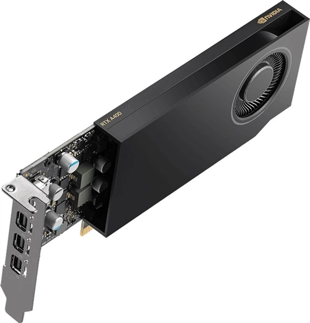 Відеокарта PNY PCI-Ex NVIDIA Quadro RTX A400 4GB GDDR6 (64bit) (1762/12000) (4 x miniDisplayPort) (VCNRTXA400-SB) - Фото 4 Відеокарта PNY PCI-Ex NVIDIA Quadro RTX A400 4GB GDDR6 (64bit) (1762/12000) (4 x miniDisplayPort) (VCNRTXA400-SB) - зображення 4