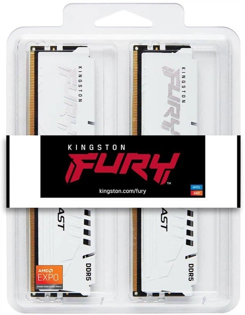 Оперативна памʼять Kingston Fury DDR5-6000 65536MB PC5-48000 (Kit of 2x32768) Beast AM5 White (KF560C36BWEK2-64) - изображение 6