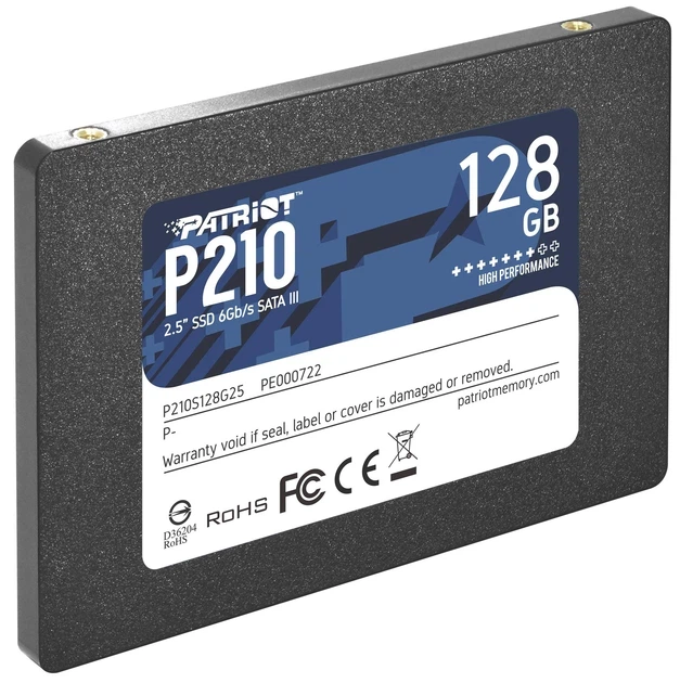Накопичувач SSD 128GB Patriot P210 2.5" SATAIII TLC (P210S128G25) - Фото 3 Накопичувач SSD 128GB Patriot P210 2.5" SATAIII TLC (P210S128G25) - зображення 3