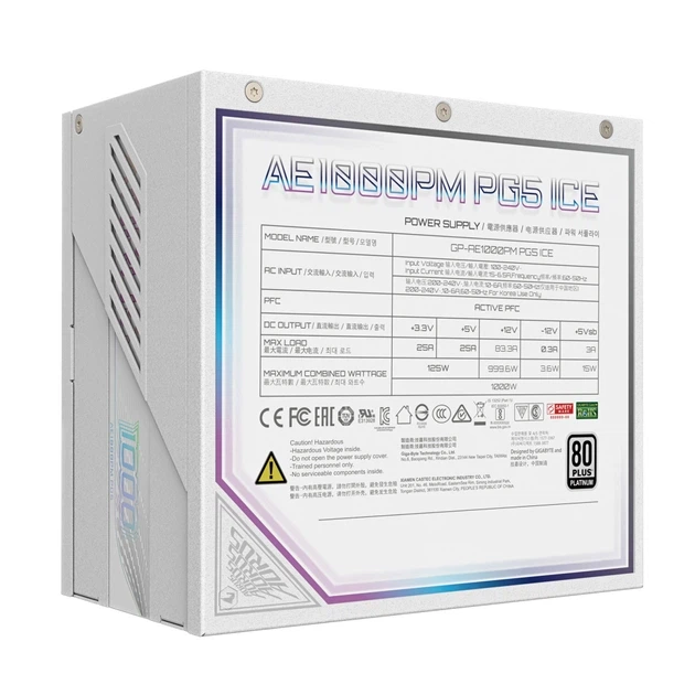 Блок живлення GIGABYTE 1000W (GP-AE1000PM PG5 ICE) - зображення 4