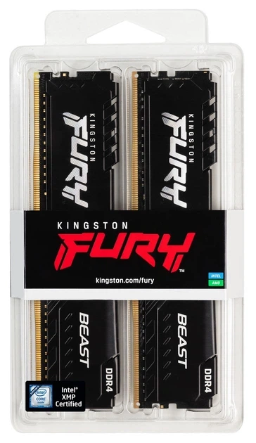 Оперативна пам'ять Kingston Fury Beast DDR4-3200 16384MB PC4-25600 (Kit of 2x8192) Black (KF432C16BBK2/16WP) - изображение 7