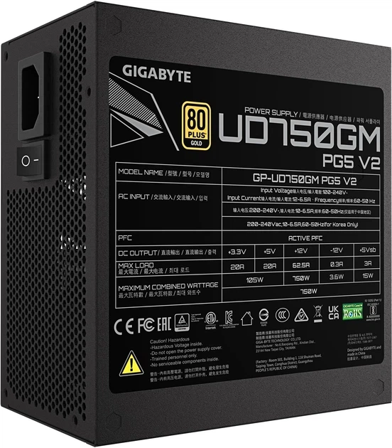 Блок живлення Gigabyte UD750GM PG5 V2 (GP-UD750GM PG5 V2) - зображення 6