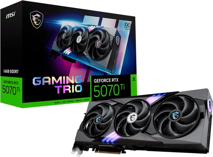 Відеокарта MSI PCI-Ex GeForce RTX 5070 Ti Gaming Trio OC 16GB GDDR7 (256bit) (2580/28000) (HDMI, 3 x DisplayPort) (RTX 5070 Ti 16G GAMING TRIO OC ) - изображение 2