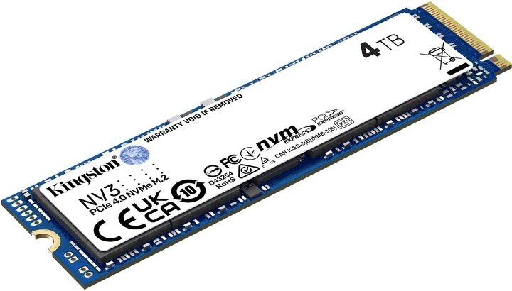 SSD диск Kingston 4TB M.2 PCI Express 4.0 x4 3D QLC (SNV3S/4000G) - Фото 3 SSD диск Kingston 4TB M.2 PCI Express 4.0 x4 3D QLC (SNV3S/4000G) - изображение 3