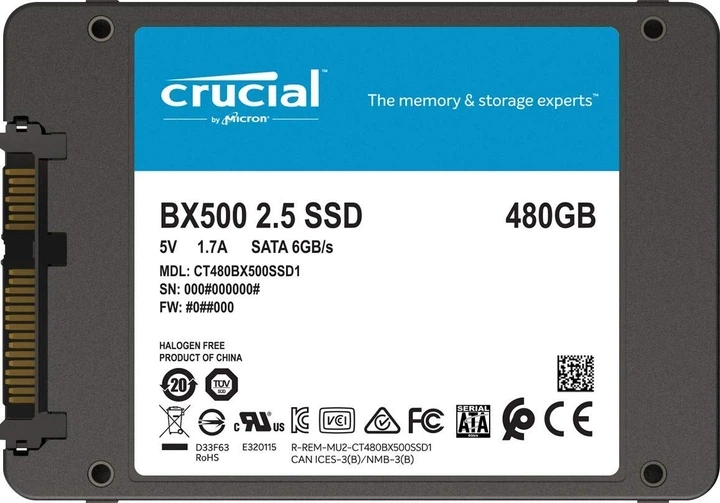 SSD накопичувач 480GB Crucial BX500 (CT480BX500SSD1) - изображение 5