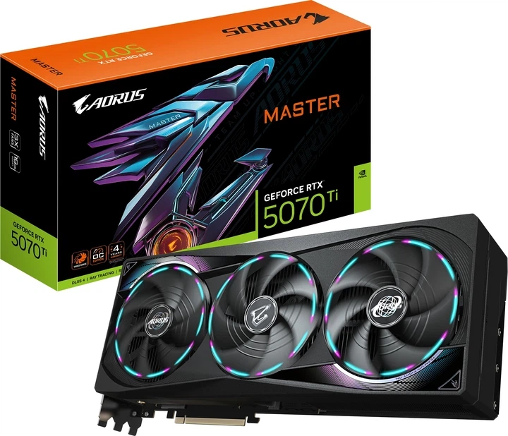 Відеокарта Gigabyte PCI-Ex GeForce RTX 5070 Ti Aorus Master 16GB GDDR7 (256bit) (28000) (HDMI, 3 x DisplayPort) (GV-N507TAORUS M-16GD) - Фото 2 Відеокарта Gigabyte PCI-Ex GeForce RTX 5070 Ti Aorus Master 16GB GDDR7 (256bit) (28000) (HDMI, 3 x DisplayPort) (GV-N507TAORUS M-16GD) - изображение 2
