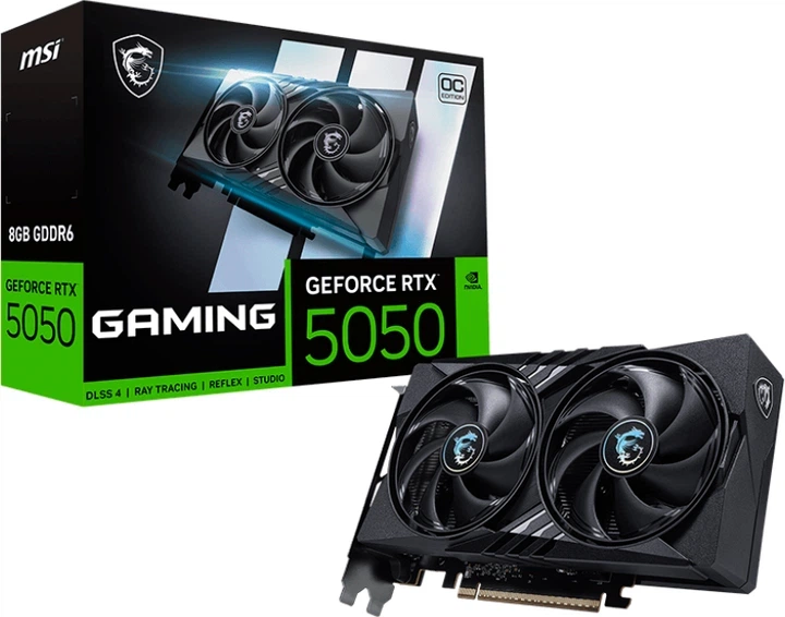 Відеокарта MSI PCI-Ex GeForce RTX 5050 GAMING OC 8GB GDDR6 (128bit) (2647/20000) (HDMI, 3 x DisplayPort) (GeForce RTX 5050 8G GAMING OC) - Фото 5 Відеокарта MSI PCI-Ex GeForce RTX 5050 GAMING OC 8GB GDDR6 (128bit) (2647/20000) (HDMI, 3 x DisplayPort) (GeForce RTX 5050 8G GAMING OC) - зображення 5