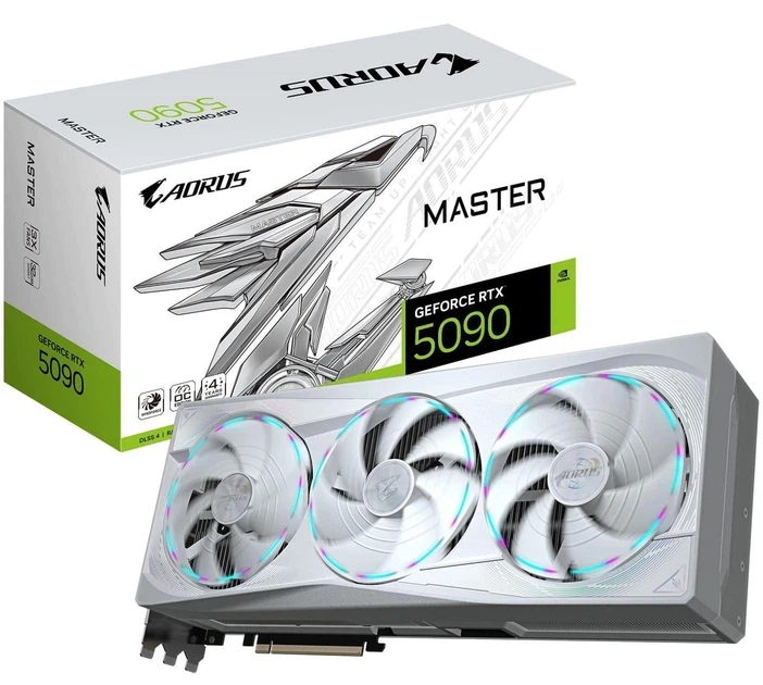 Відеокарта GIGABYTE RTX 5090 32GB AORUS MASTER ICE (GV-N5090AORUSM ICE-32GD) (GDDR7, 512 bit, PCI-E v5.0 x16) - Фото 2 Відеокарта GIGABYTE RTX 5090 32GB AORUS MASTER ICE (GV-N5090AORUSM ICE-32GD) (GDDR7, 512 bit, PCI-E v5.0 x16) - зображення 2