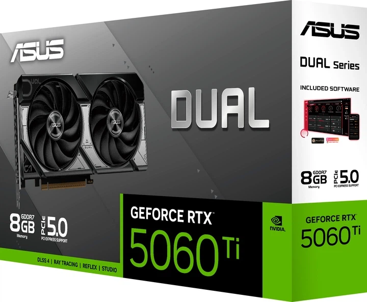 Відеокарта ASUS PCI-Ex GeForce RTX 5060 Ti Dual 8GB GDDR7 (128bit) (2602/28000) (HDMI, 3 x DisplayPort) (DUAL-RTX5060TI-8G) - изображение 2