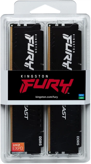 Оперативна пам'ять Kingston FURY DDR5-5600 32768MB PC5-44800 (Kit of 2x16384) Beast AM5 Black (KF556C36BBEK2-32) - зображення 6